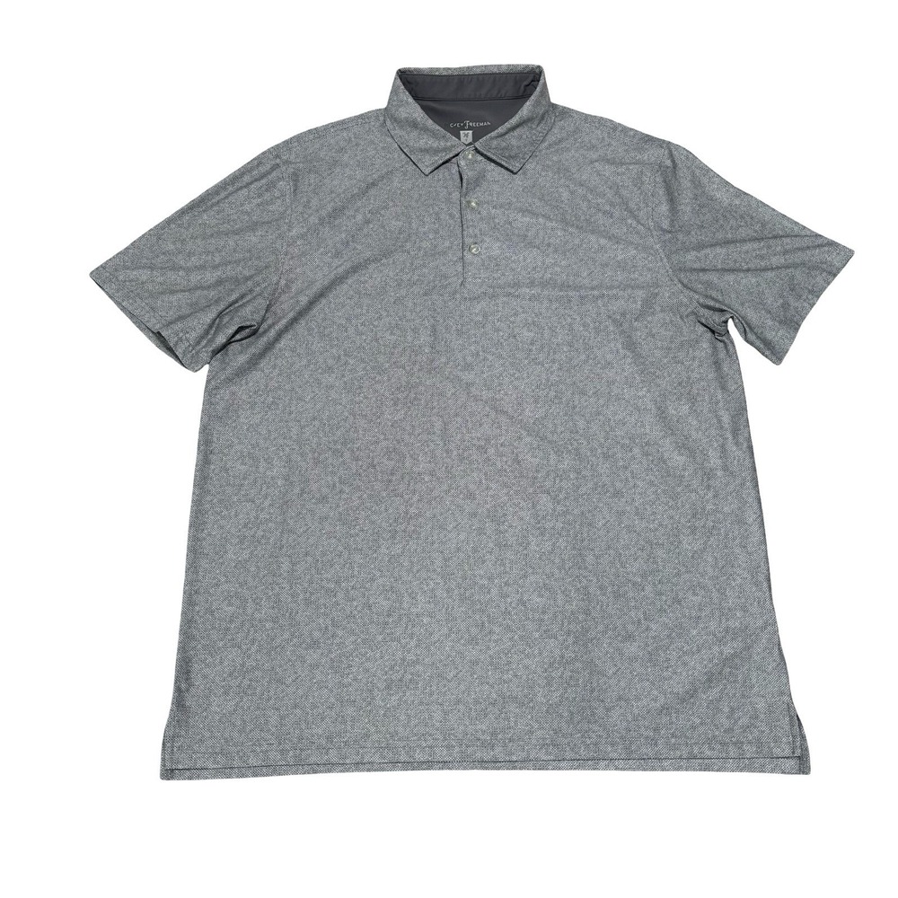 Hickey Freeman Men's‎ Golf Polo Gray Geometric Print Size Large 23 x 29.5
